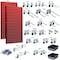 Triton Products 30 pc LocHook Assortment & Hanging Bin System W/ (2) 18" W x 36" H Red Steel Square Hole Pegboards LB18-RKit - alternate 2